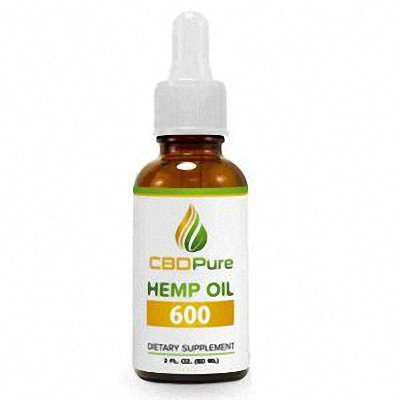 CBDPURE hemp oil 600 mg in a white background
