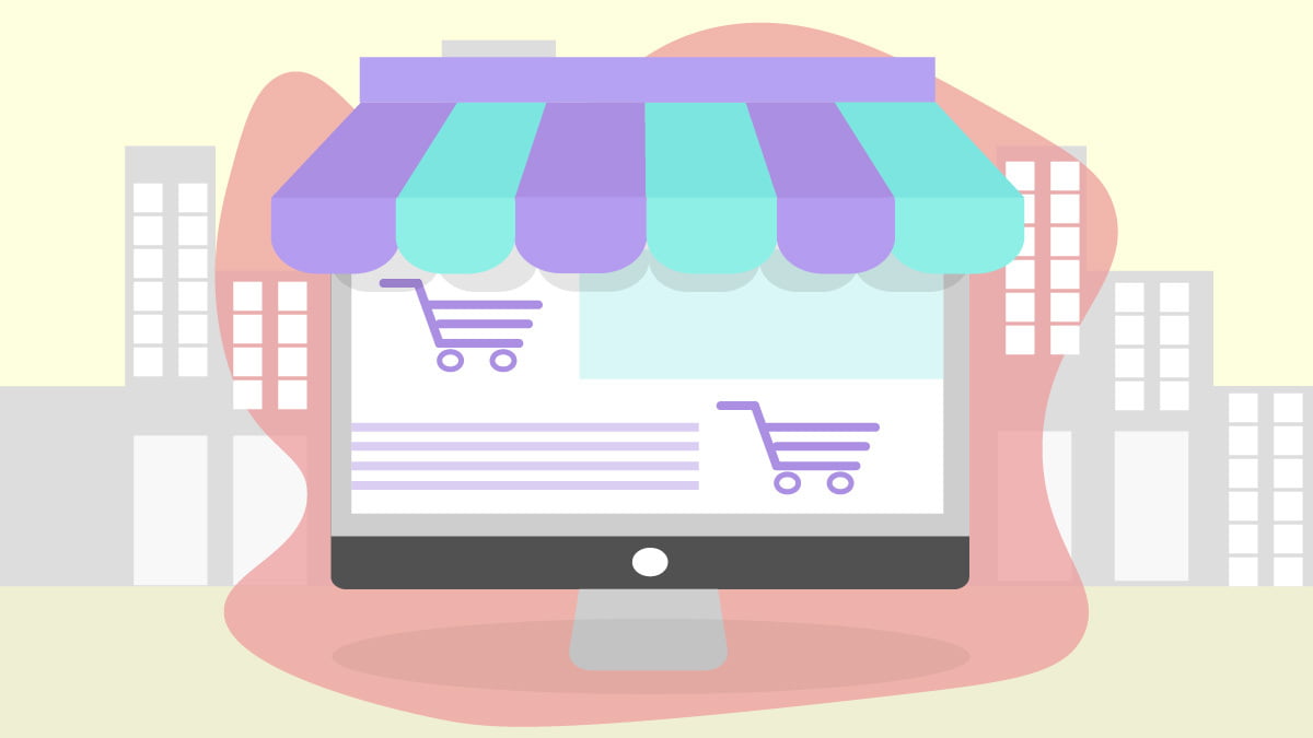 Illustration of an online shop out of an ipad 