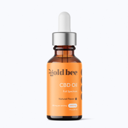 Gold Bee 2400 mg of CBD Oil on white background