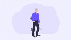 Illustration of a man suffering from Parkingson's disease