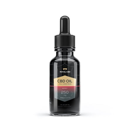 Royal CBD oil 250mg berry in white background