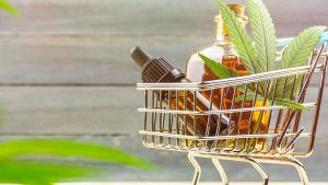 CBD Oil with Hemp Flower Inside the Cart